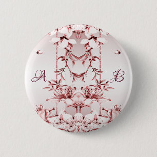 Badge Rond 5 Cm Bouton rose floral