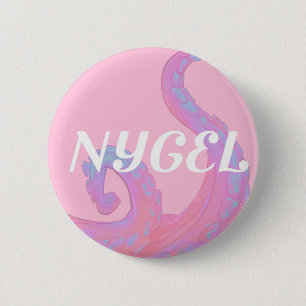 Badge Rond 5 Cm Bouton rose NYGEL
