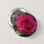 Badge Rond 5 Cm Bouton rose - pour la Saint-Valentin ? (Devant & derrière)