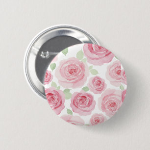 Badge Rond 5 Cm Bouton Rose Romantique