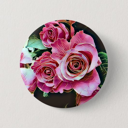 Badge Rond 5 Cm Bouton ROSE ROSE ROSE ROSE (Devant)