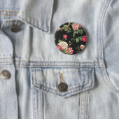 Badge Rond 5 Cm Bouton Rose sauvage (En situation)