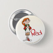 Badge Rond 5 Cm Bouton rouge (Devant & derrière)