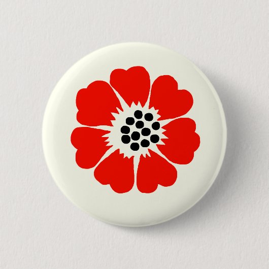 Badge Rond 5 Cm Bouton Rouge (Devant)