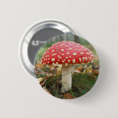 Badge Rond 5 Cm Bouton rouge Agaric (Devant & derrière)