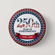 Bouton Rouge & Bleu 250e Anniversaire de l'Indépen