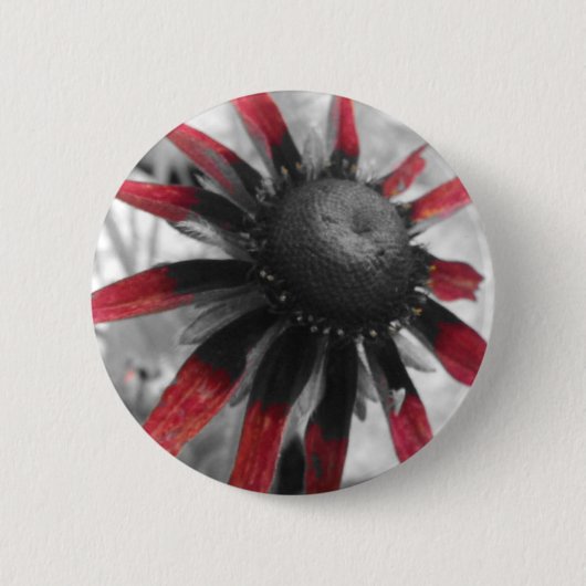 Badge Rond 5 Cm Bouton rouge de fleur (Devant)