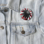 Badge Rond 5 Cm Bouton rouge de fleur (En situation)