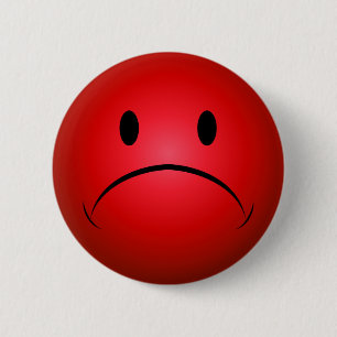 Badge Rond 5 Cm Bouton rouge de Frownie