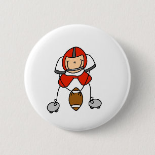 Badge Rond 5 Cm Bouton rouge de joueur de football