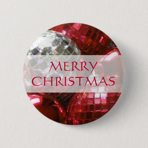 Badge Rond 5 Cm Bouton rouge de "Joyeux Noël" de babioles