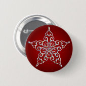 Badge Rond 5 Cm Bouton rouge étoile Iridescente (Devant & derrière)