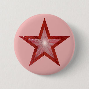 Badge Rond 5 Cm Bouton Rouge rose