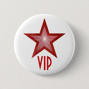 Badge Rond 5 Cm Bouton rouge 'VIP' blanc