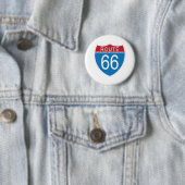 Badge Rond 5 Cm Bouton Route 66 (En situation)