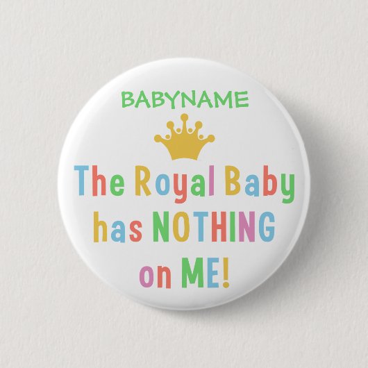 Badge Rond 5 Cm Bouton Royal Baby (Devant)