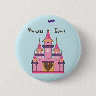 Badge Rond 5 Cm Bouton royal du château de princesses
