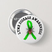 Badge Rond 5 Cm Bouton ruban de Lyme Sensibilisation aux maladies (Devant & derrière)