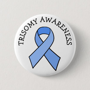 Badge Rond 5 Cm Bouton ruban de sensibilisation à la Trisomie