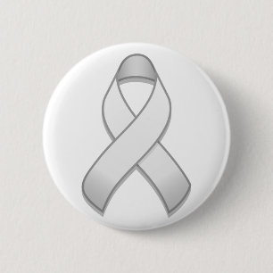 Badge Rond 5 Cm Bouton Ruban de sensibilisation blanche