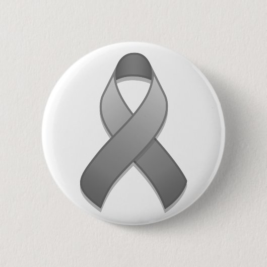 Badge Rond 5 Cm Bouton ruban de sensibilisation gris (Devant)