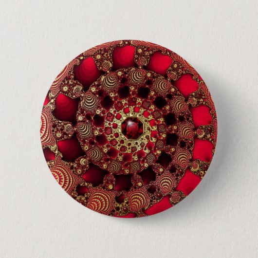 Badge Rond 5 Cm Bouton Rubies & Gold (Devant)
