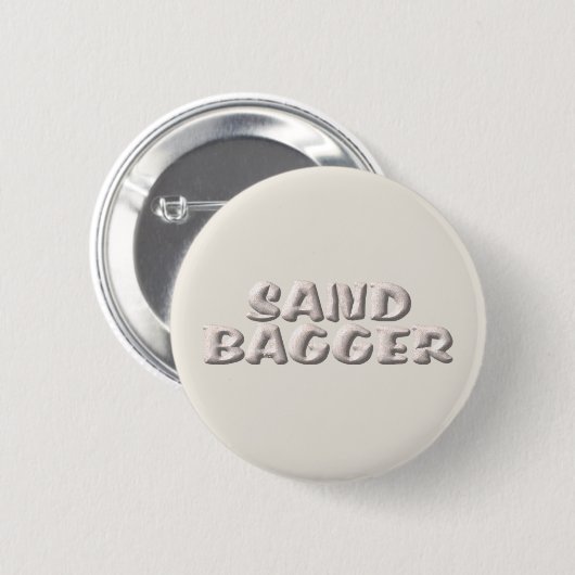 Badge Rond 5 Cm Bouton sable blanc Sandbagger (Devant & derrière)
