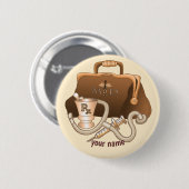 Badge Rond 5 Cm Bouton Sac Médicale (Devant & derrière)