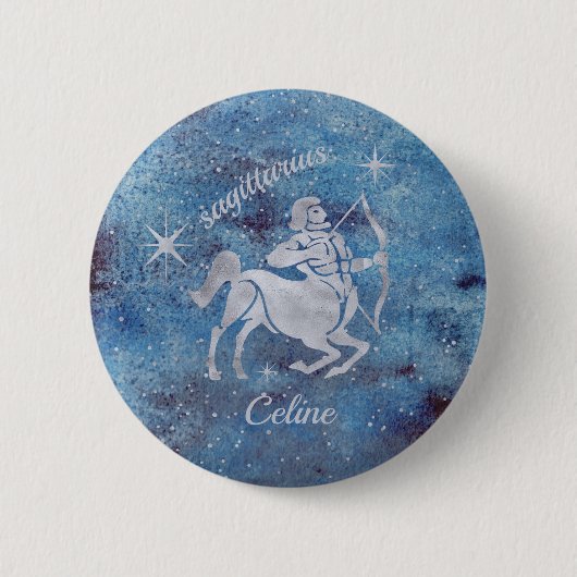 Badge Rond 5 Cm Bouton Sagittarius Zodiac Sign (Devant)