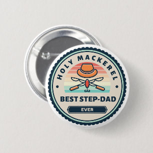 Badge Rond 5 Cm Bouton - Saint-Maquereau ! Meilleur Étape-Papa