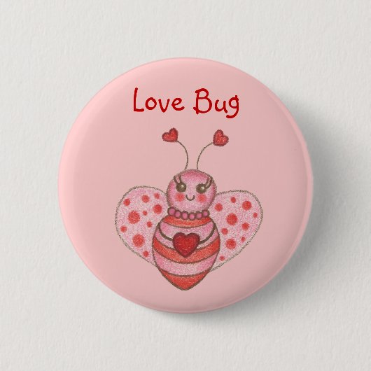 Badge Rond 5 Cm Bouton Saint Valentin (Devant)