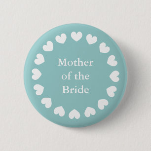 Badge Rond 5 Cm Bouton sarcelle de la mère de la mariée pour maria