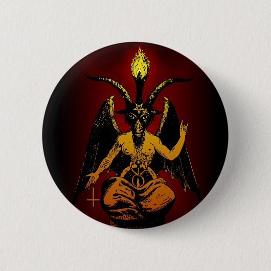 Badge Rond 5 Cm Bouton satanique de chèvre (Devant)