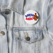 Badge Rond 5 Cm Bouton Saucy & Saucy (En situation)