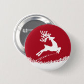 Badge Rond 5 Cm Bouton Saupoudrer Reindeer (Devant & derrière)