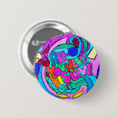 Badge Rond 5 Cm bouton sauvage d'amour de couleurs (Devant & derrière)