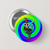 Badge Rond 5 Cm Bouton sauvage et fou de coq (Devant & derrière)