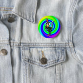Badge Rond 5 Cm Bouton sauvage et fou de coq (En situation)