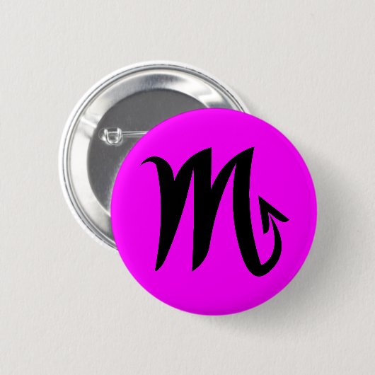 Badge Rond 5 Cm Bouton Scorpio magenta (Devant & derrière)