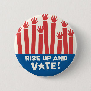 Badge Rond 5 Cm Bouton Se lever et voter