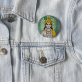 Badge Rond 5 Cm Bouton Seigneur Krishna (En situation)