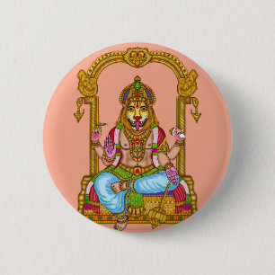 Badge Rond 5 Cm Bouton Seigneur Narasimha
