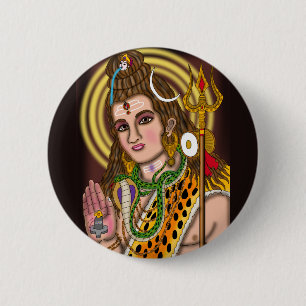 Badge Rond 5 Cm Bouton Seigneur Shiva