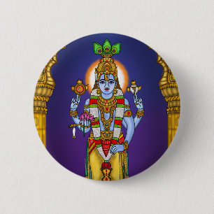 Badge Rond 5 Cm Bouton Seigneur Vishnu