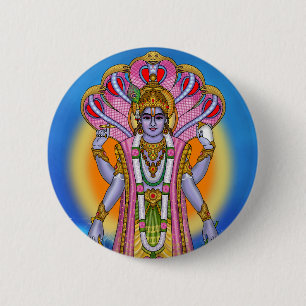 Badge Rond 5 Cm Bouton Seigneur Vishnu