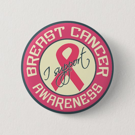 Badge Rond 5 Cm Bouton Sensibilisation au cancer du sein (Devant)