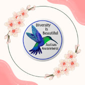 Badge Rond 5 Cm Bouton Sensibilisation sur l'autisme Diversité Col