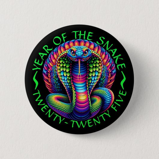 Badge Rond 5 Cm Bouton Serpent Année 2025 (Devant)