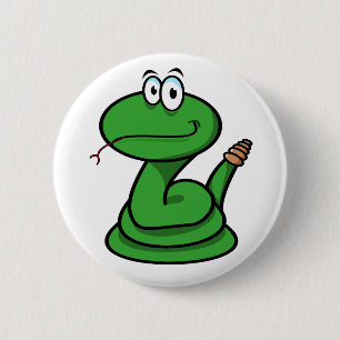 Badge Rond 5 Cm Bouton Serpent vert