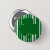 Badge Rond 5 Cm Bouton Shamrock à rayures vertes (Devant & derrière)